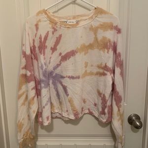Tie dye and cropped sweatshirt
